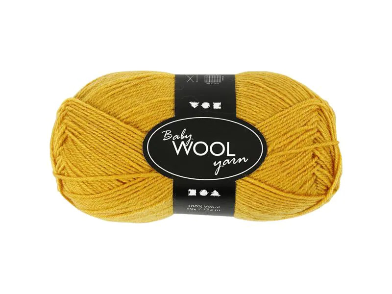Creativ Company Wolle Babygarn Merino 50 g 14/4 Dunkelgelb