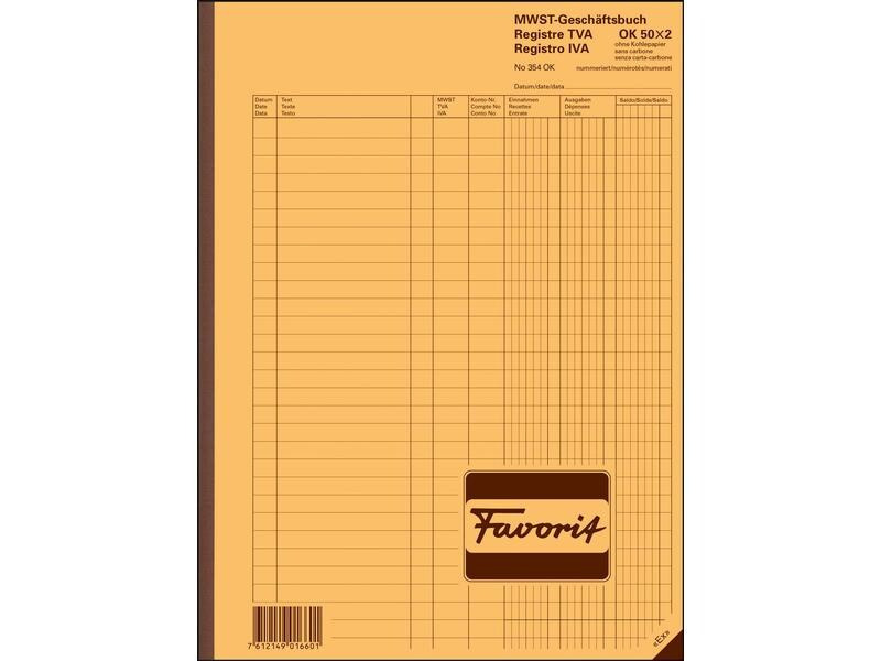 Favorit Durchschreibeblock 220 x 297 mm MWST, 50 x 2 Blatt