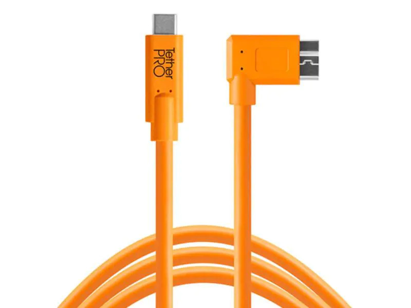 Tether Tools Kabel USB-C 3.0 Micro-B Right Angle 4.6 Meter – orange