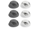Delock Kabelhalter 6 mm, 2x3 Stück, weiss, grau, 2 Durchführungen