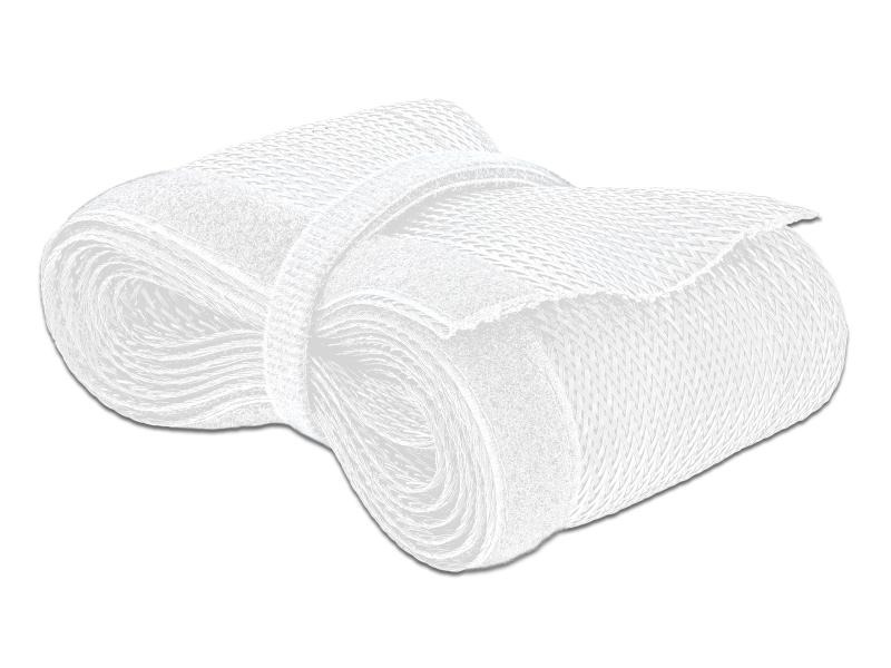 Delock Kabelschlauch Klettverschluss, 2m x 32 mm Weiss