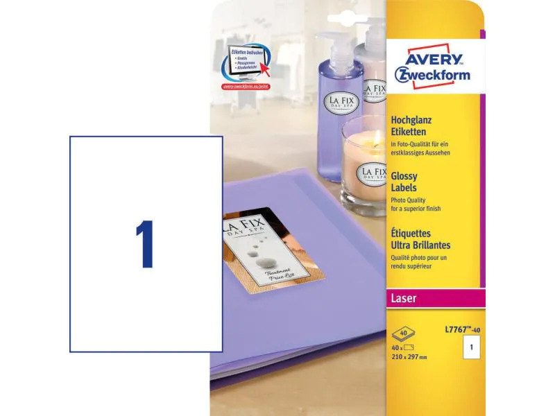 Avery Zweckform Fotoetiketten L7767-40 210 x 297 mm