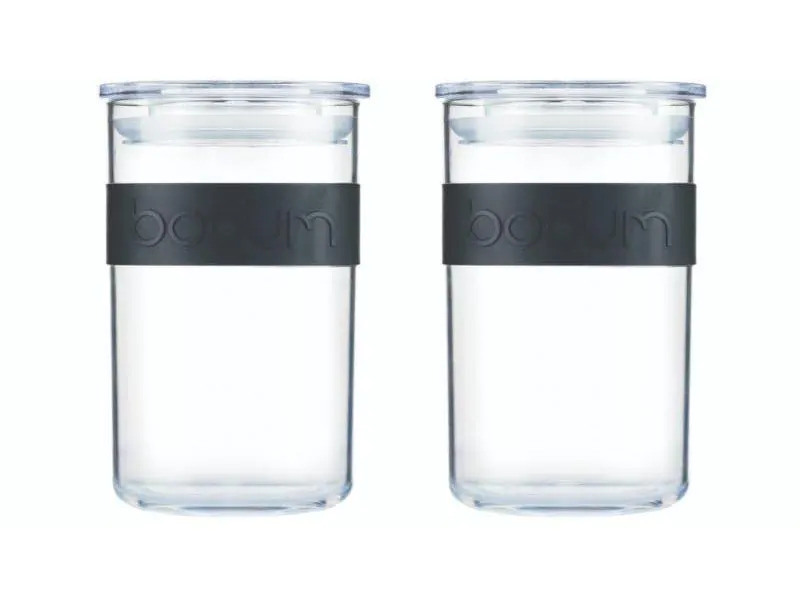Bodum Vorratsglas Presso 2 Stück, 0.6 l, Schwarz/Transparent