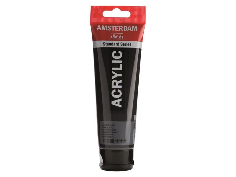Amsterdam Acrylfarbe Standard 702 Lampenschwarz deckend, 120 ml