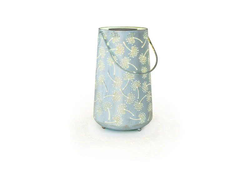 STT Laterne Solar Antic Dandelion, Ø 28 x 46 cm, Hellblau