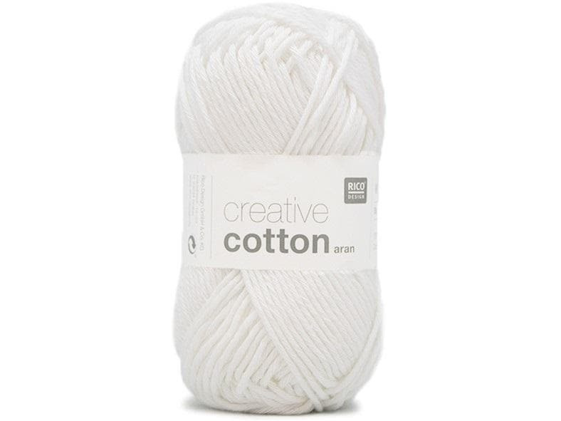 Rico Design Wolle Creative Cotton Aran 50 g, Weiss