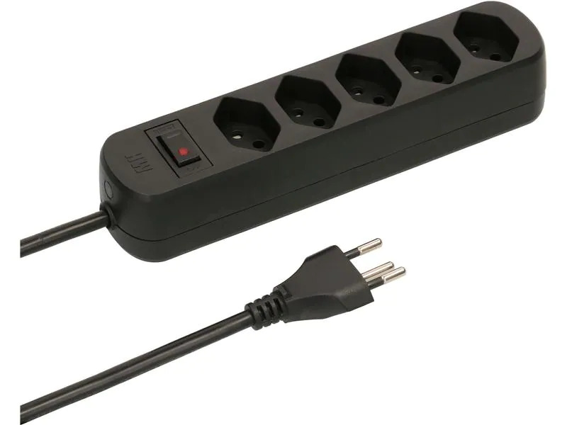 Max Hauri Steckdosenleiste Basic Line 5x T13 mit Reset Schalter