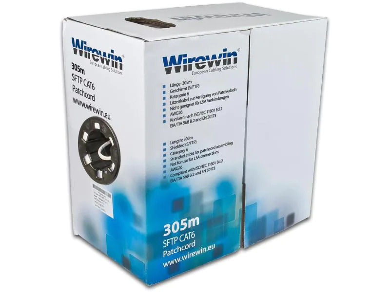 Wirewin Rangierkabel VKBOX KAT6 PATCH Cat 6, S/FTP, 305 m, Grau