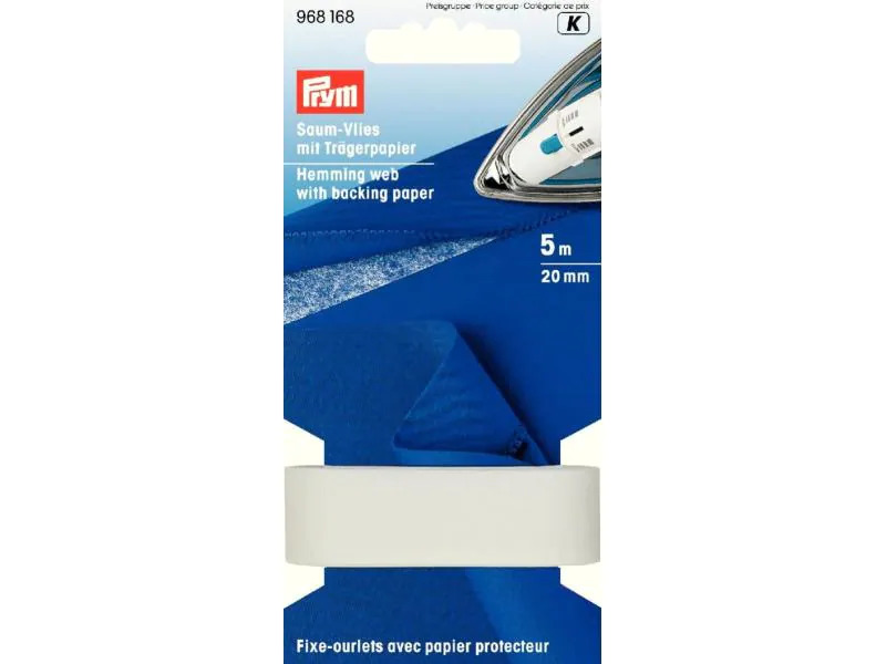 Prym Vlies Trägerpapier Saum 20 mm, Weiss
