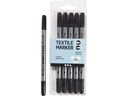 Creativ Company Textilmarker 2.3 + 3.6 mm Schwarz, 6 Stück