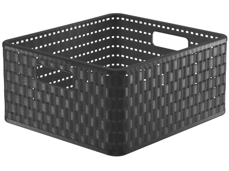 Rotho Aufbewahrungskorb Country 32.8 x 30 x 16 cm, Anthrazit