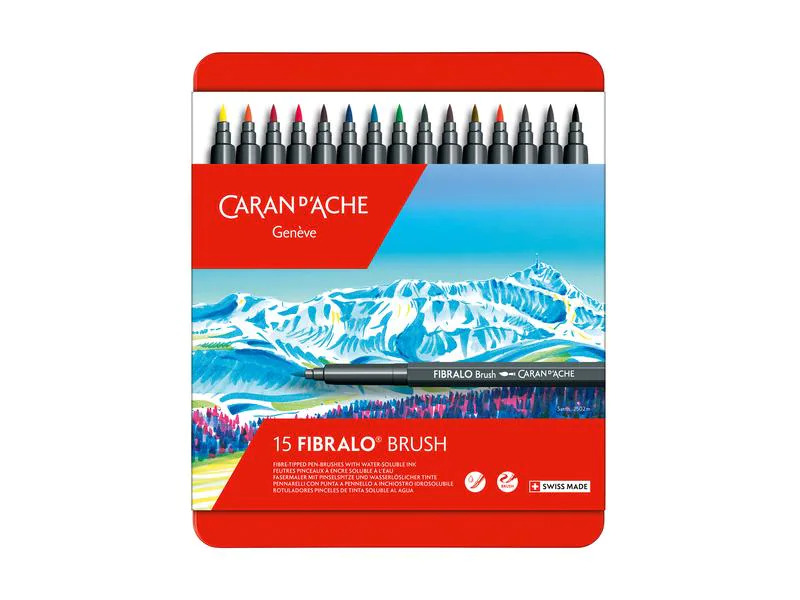Caran d'Ache Filzstift Fibralo Brush 15 Stück