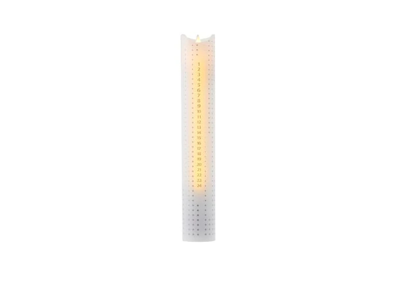 Sirius LED-Kerze Sara Adventskalender, Ø 5 x 29 cm, Silber/Weiss