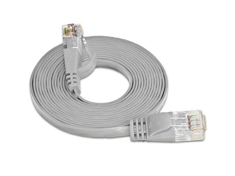 SLIM Slimpatchkabel RJ-45 - RJ-45, Cat 6, UTP, 1.5 m, Grau