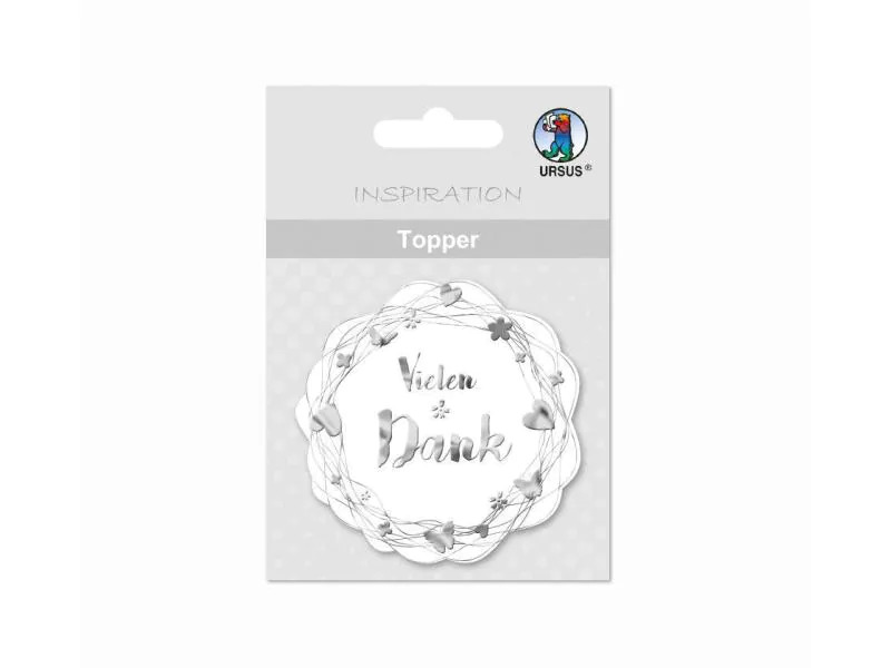 URSUS Geschenk-Topper Vielen Dank Silber
