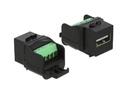 Delock Keystone-Modul USB 2.0, Buchse-Terminalblock Schwarz