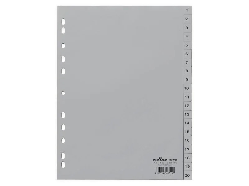 DURABLE Register A4 1-20, Hoch, Grau