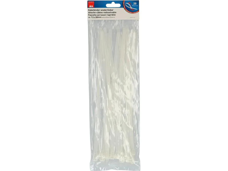 Max Hauri Kabelbinder 20 Stück Nature 30 cm x 7.5 mm