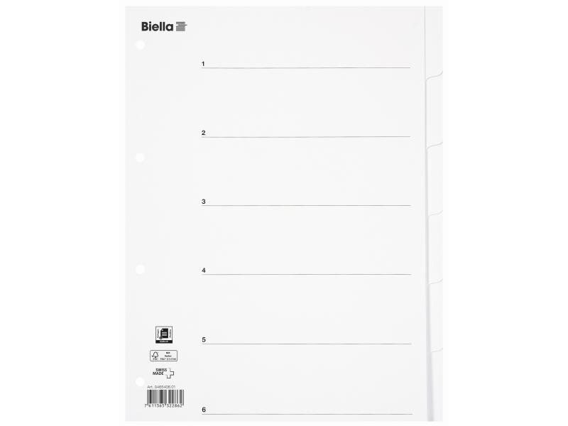 Biella Register A4 Karton 6-teilig mit Indexblatt