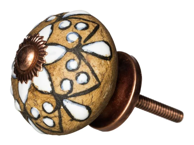 Tranquillo Möbelgriff handgemacht, Ø 4 cm, Mehrfarbig, Bronze