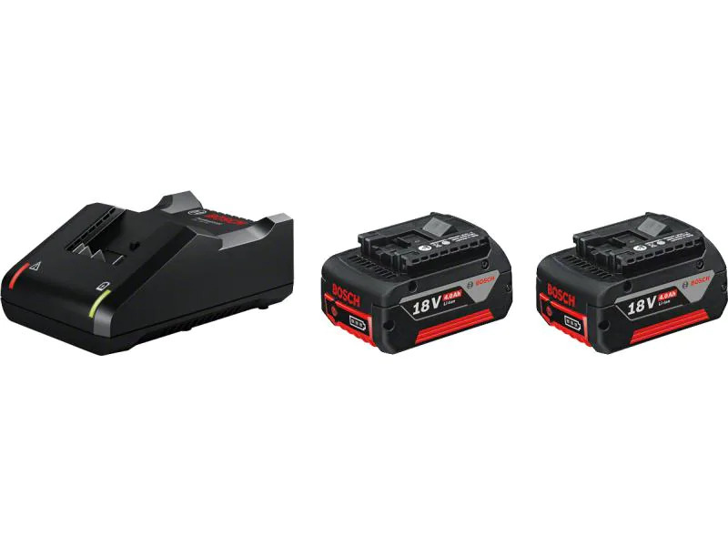 Bosch Professional Akku und Ladegerät Starterset 2x GBA 18 V 4 Ah + GAL 18 V-40