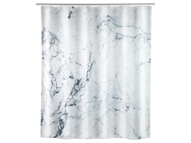 Wenko Duschvorhang Onyx 180 x 200 cm, Grau/Weiss