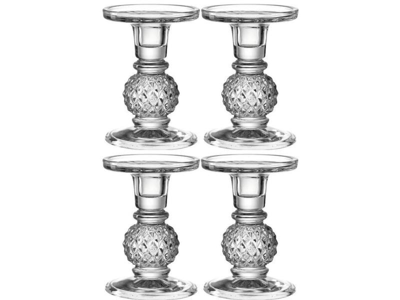 Leonardo Leuchter Poesia 13 cm 4 Stück, Transparent
