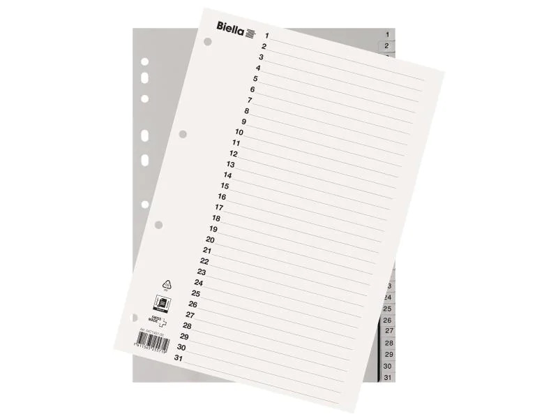 Biella Register A4 1-31 mit Indexblatt