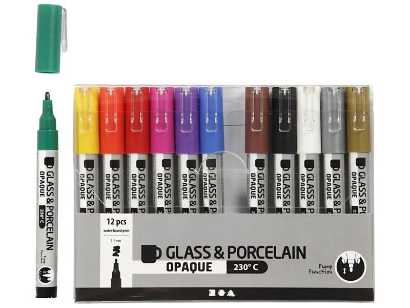 Creativ Company Porzellanmarker und Glasmarker 12 Stück