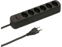 Max Hauri Steckdosenleiste Basic Line 6x T13 Reset Schalter, Schwarz