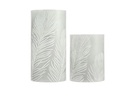 Pauleen LED-Kerzen Set Cosy Feather, Ø 7.6 cm, Grau/Weiss, 2 Stk.