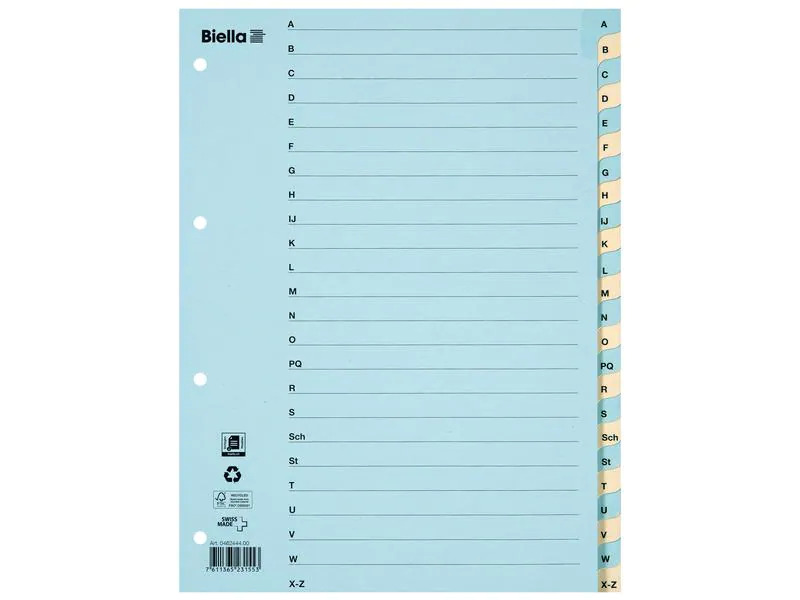 Biella Register A4 A - Z Karton