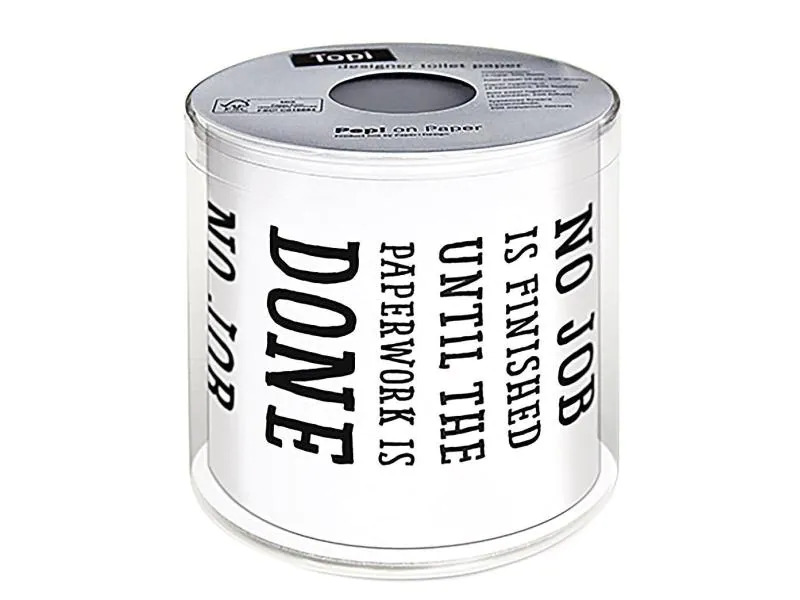 Paper + Design Toilettenpapier Paperwork  Rollen, 3-lagig, Schwarz/Weiss