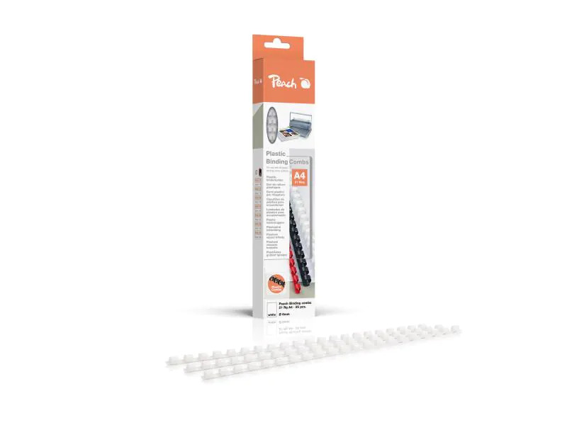 Peach Binderücken 6 mm Weiss, 25 Stück
