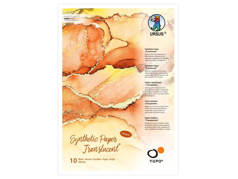 URSUS Malblock Yupo Synthetik, A4, 153 g/m², 10 Blatt