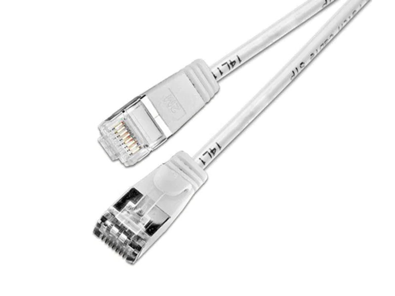 SLIM Slimpatchkabel RJ-45 - RJ-45, Cat 6, U/FTP, 0.25 m, Weiss