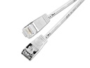 SLIM Slimpatchkabel RJ-45 - RJ-45, Cat 6, U/FTP, 0.25 m, Weiss