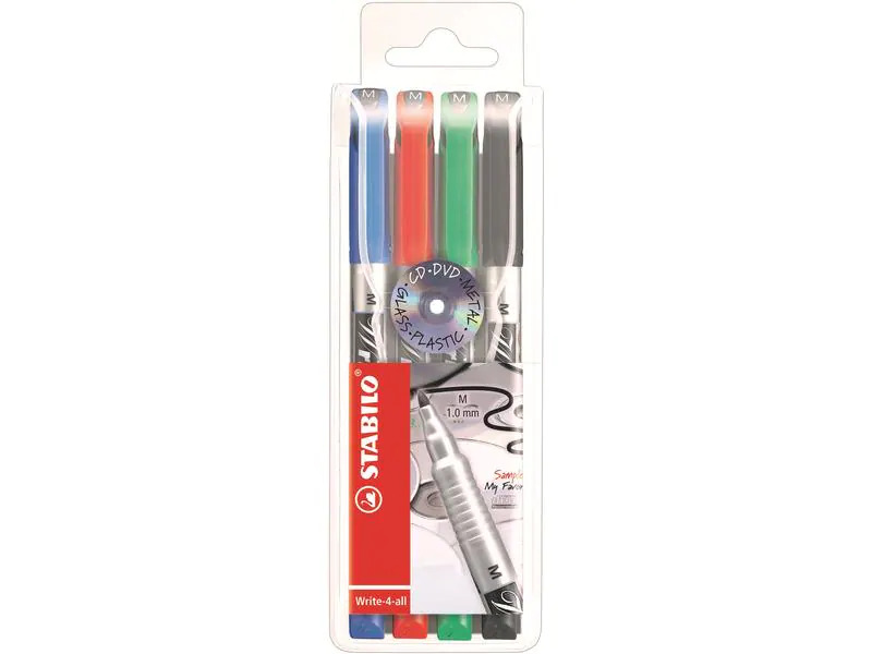 STABILO Permanent-Marker Write-4-all M, 4 Stück