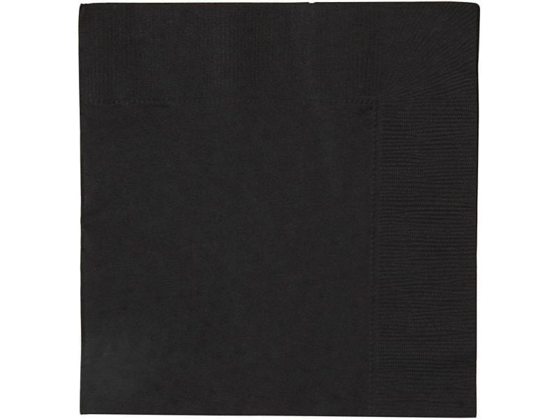 Creativ Company Papierservietten Schwarz 33 cm x 33 cm, 20 Stück, Schwarz
