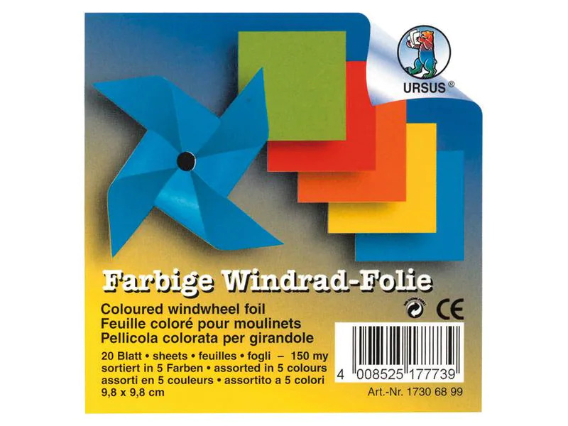 URSUS Faltblätter für Windräder 9.8 x 9.8 cm, 20 Blatt