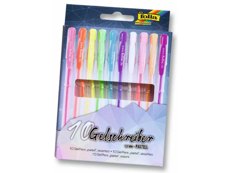 Folia Gelschreiber Black Style Pastell 10 Stifte