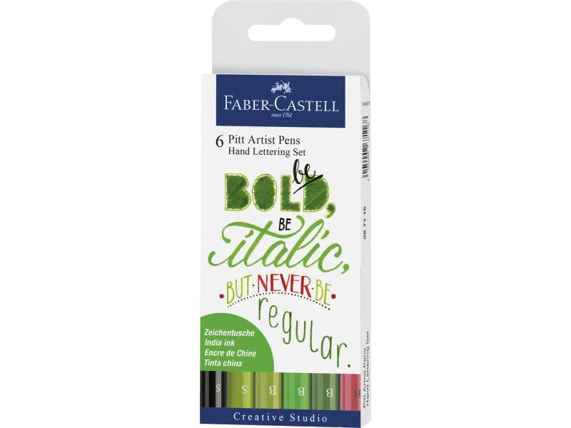 Faber-Castell Tuschestift Pitt Artist Pen 6er Etui, Grüntöne