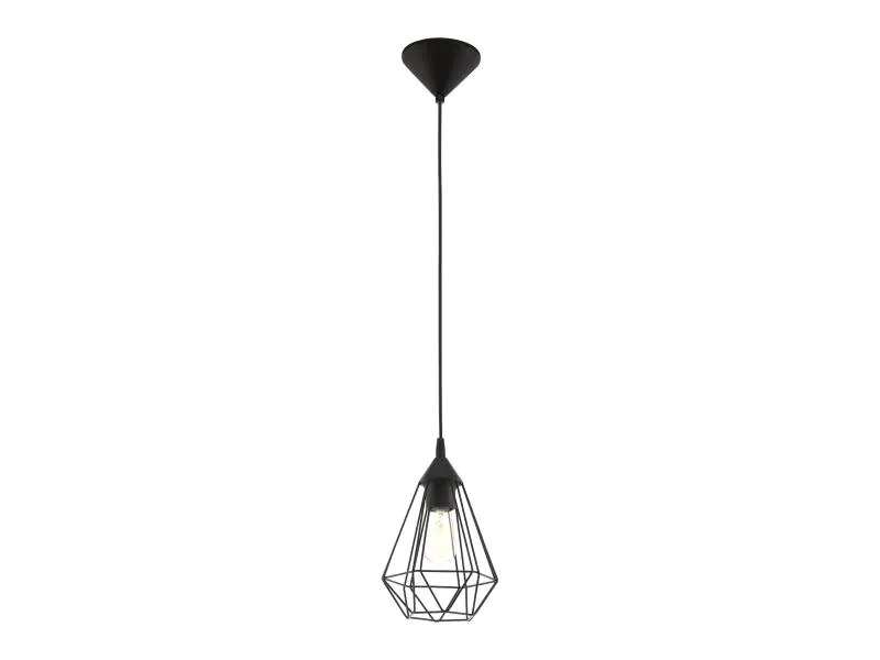 EGLO Leuchten Pendelleuchte TARBES 1x E27, 17.5 cm Schwarz