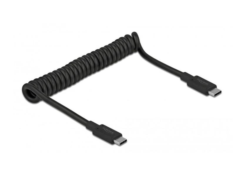 Delock USB 3.0-Spiralkabel 10Gbps, 3A USB C - USB C 1.2 m