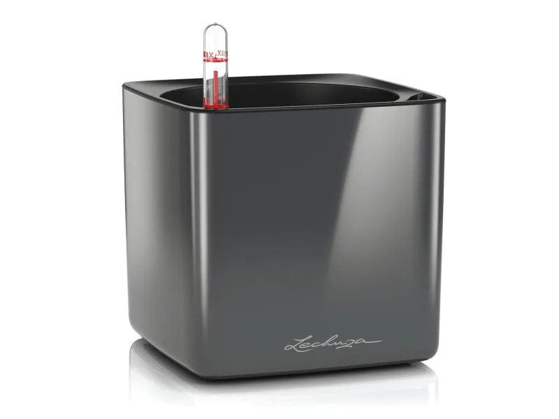 Lechuza Blumentopf CUBE Glossy 14 Schwarz