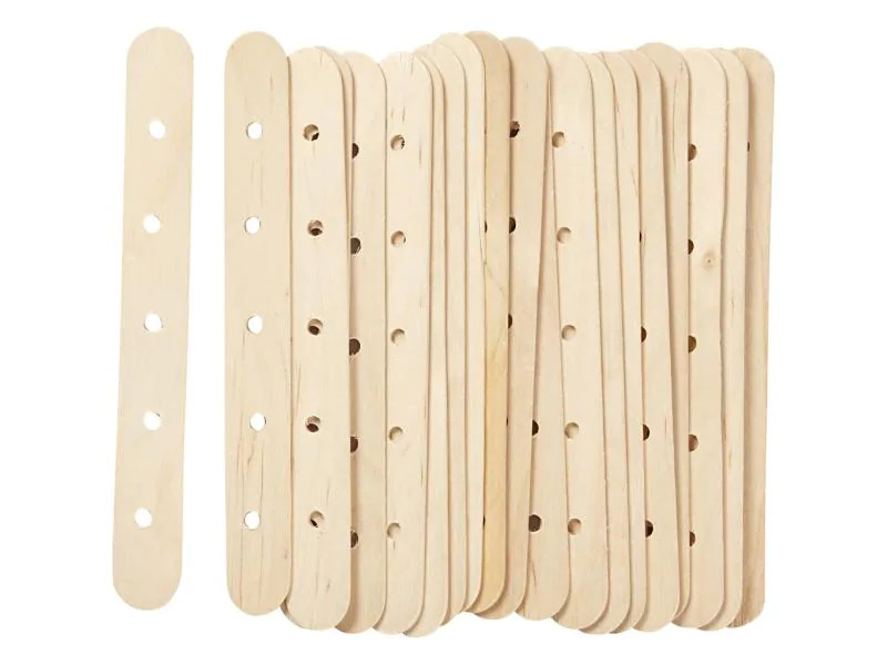 Creativ Company Holzkleinteile Eistiele mit Lochung, 20 Stück