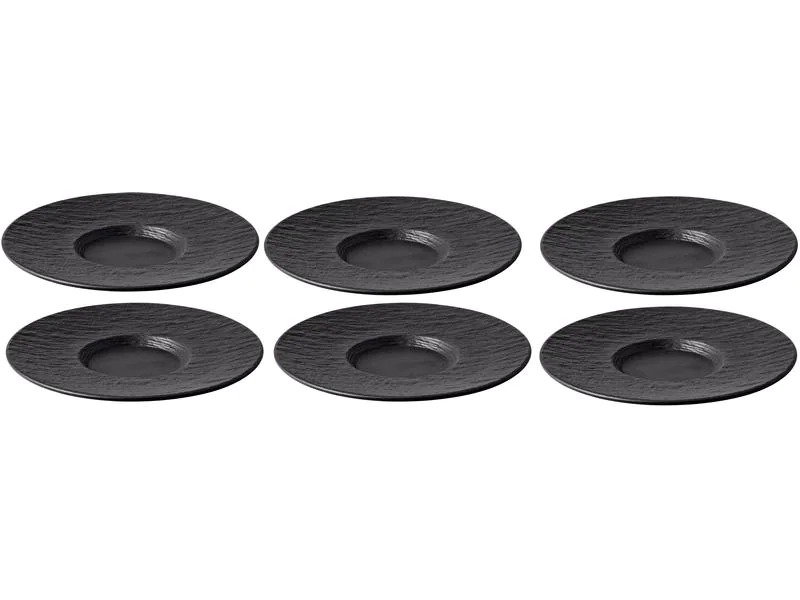 Villeroy &amp; Boch Untertasse Manufacture Rock 6 Stück, Schwarz