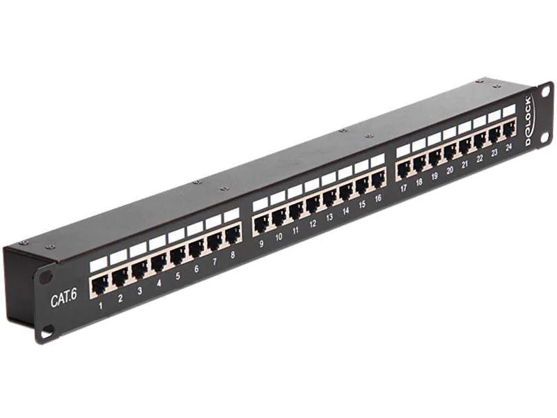 Delock Patchpanel 24 Port, Cat.6 STP 19-Rack Kupplung