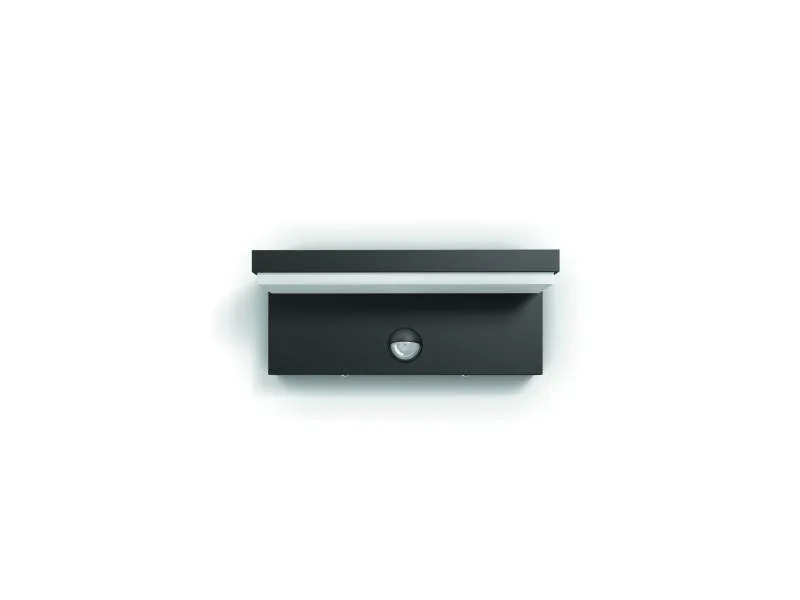 Philips myGarden Wandleuchte Bustan, 1000 lm, Anthrazit + Sensor