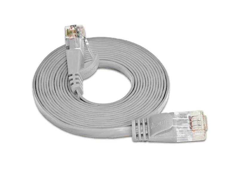 SLIM Slimpatchkabel RJ-45 - RJ-45, Cat 6, UTP, 0.1 m, Grau